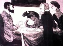 Edward Gorey's Doubtful Guest-- Charcoal